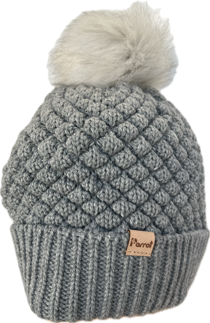 Parrot Surf Shop C23 beanie heather grey snow knit cap.