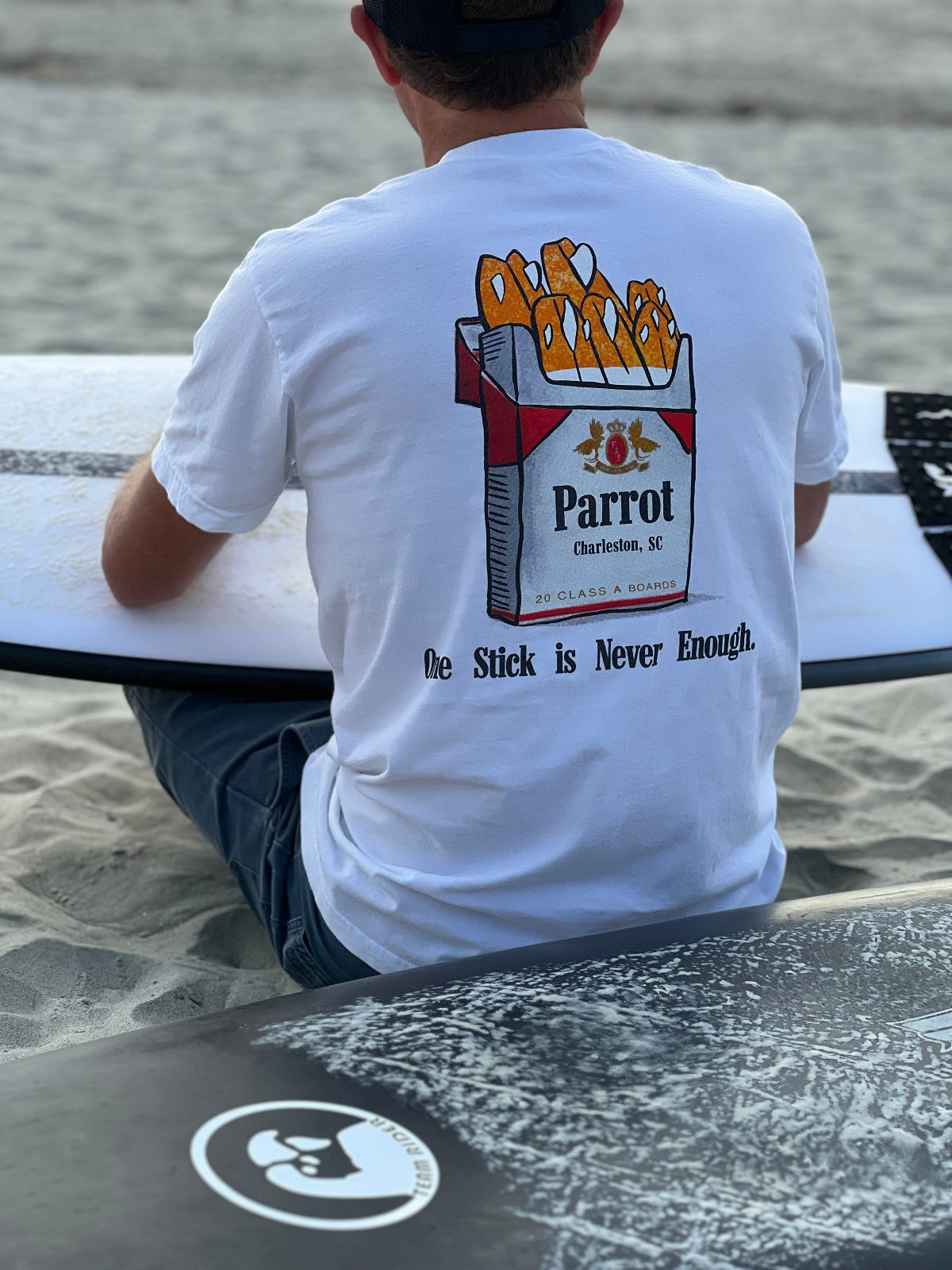 Parrot Surf Shop Surf Stix tee white short sleeve graphic t shirt