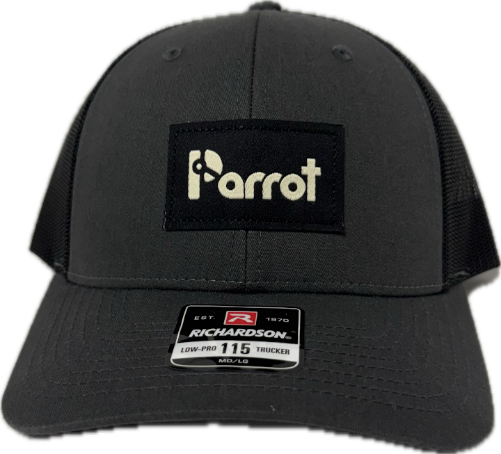 Parrot Surf Shop 115 Core Trucker charcoal black snapback.