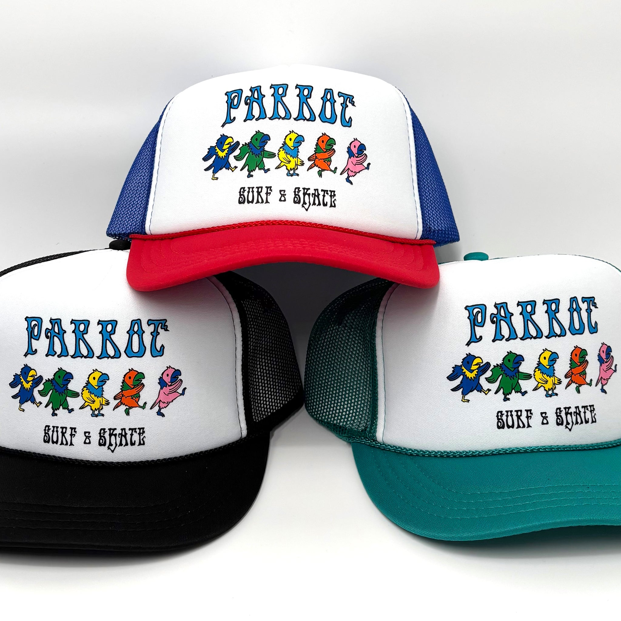 Parrot Surf Shop YOUTH Grateful Dancing Parrot Foam Trucker Hat – Coastal Snapback