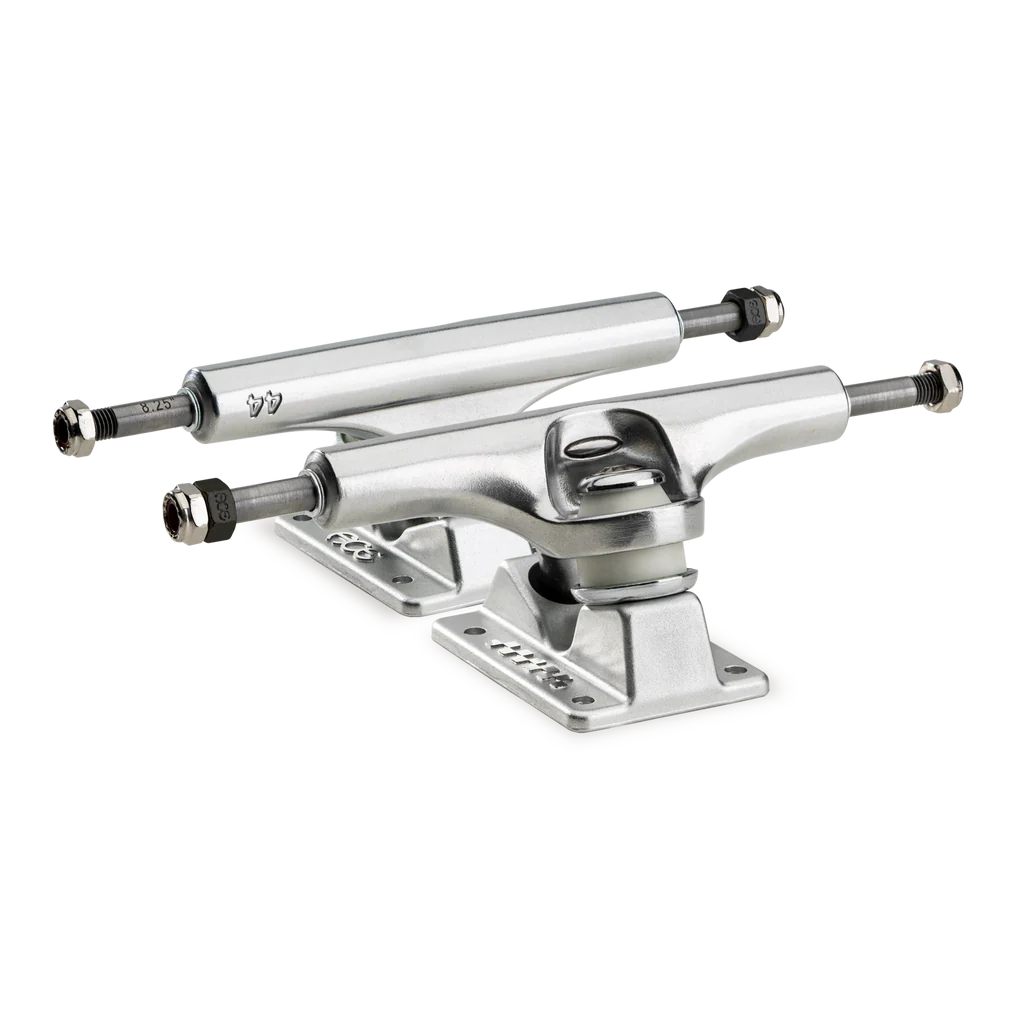 ACE AF1 Inverted Hollow 44 skateboard trucks in polished silver with inverted kingpin system offered by Mesa Skate Supply