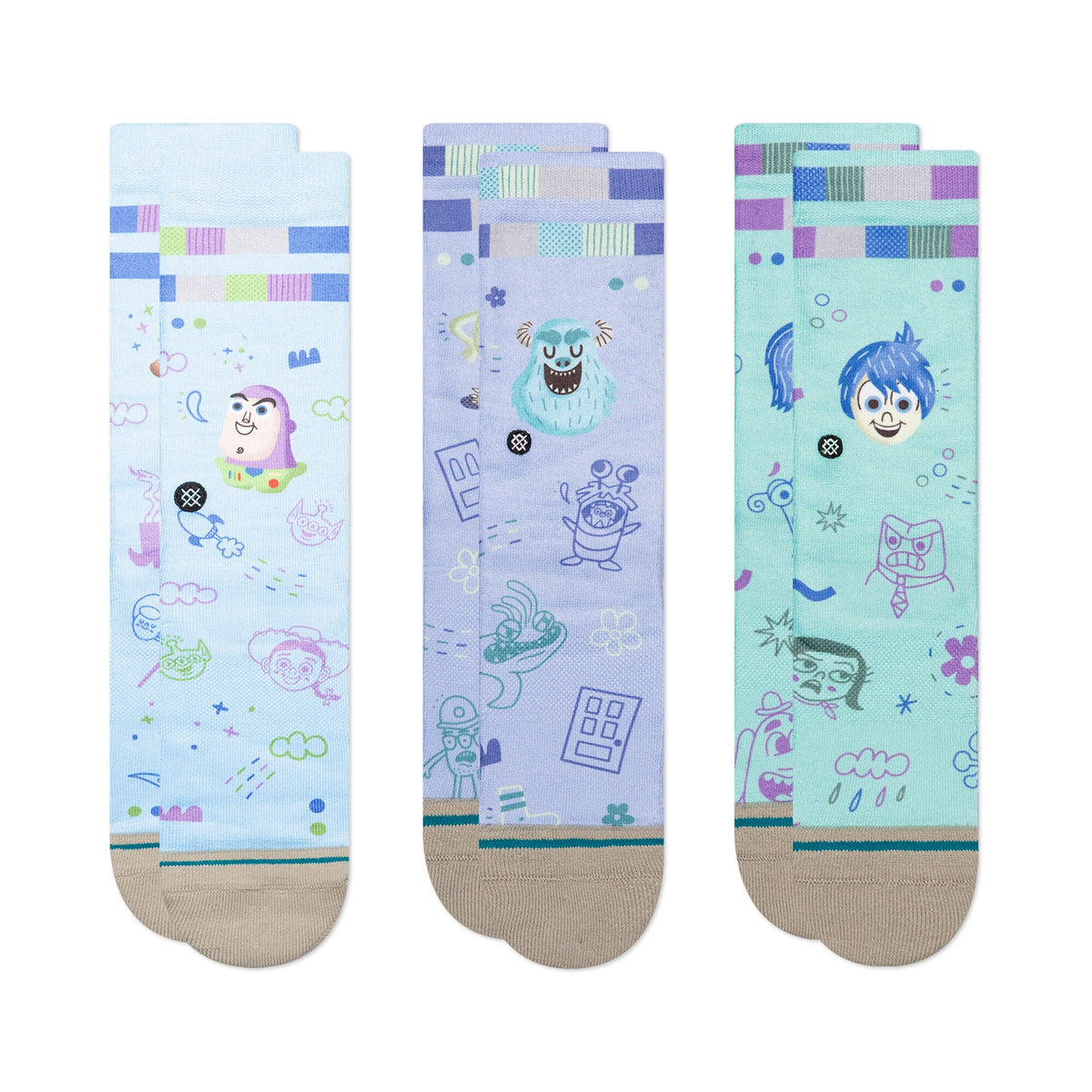 Stance Pixar By Ryan Kids 3 Pack Sock – Blue