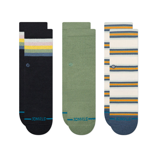 Stance Maliboo Kids Crew 3 Pack Sock – Sea Blue, Multi, Lilac, Pink