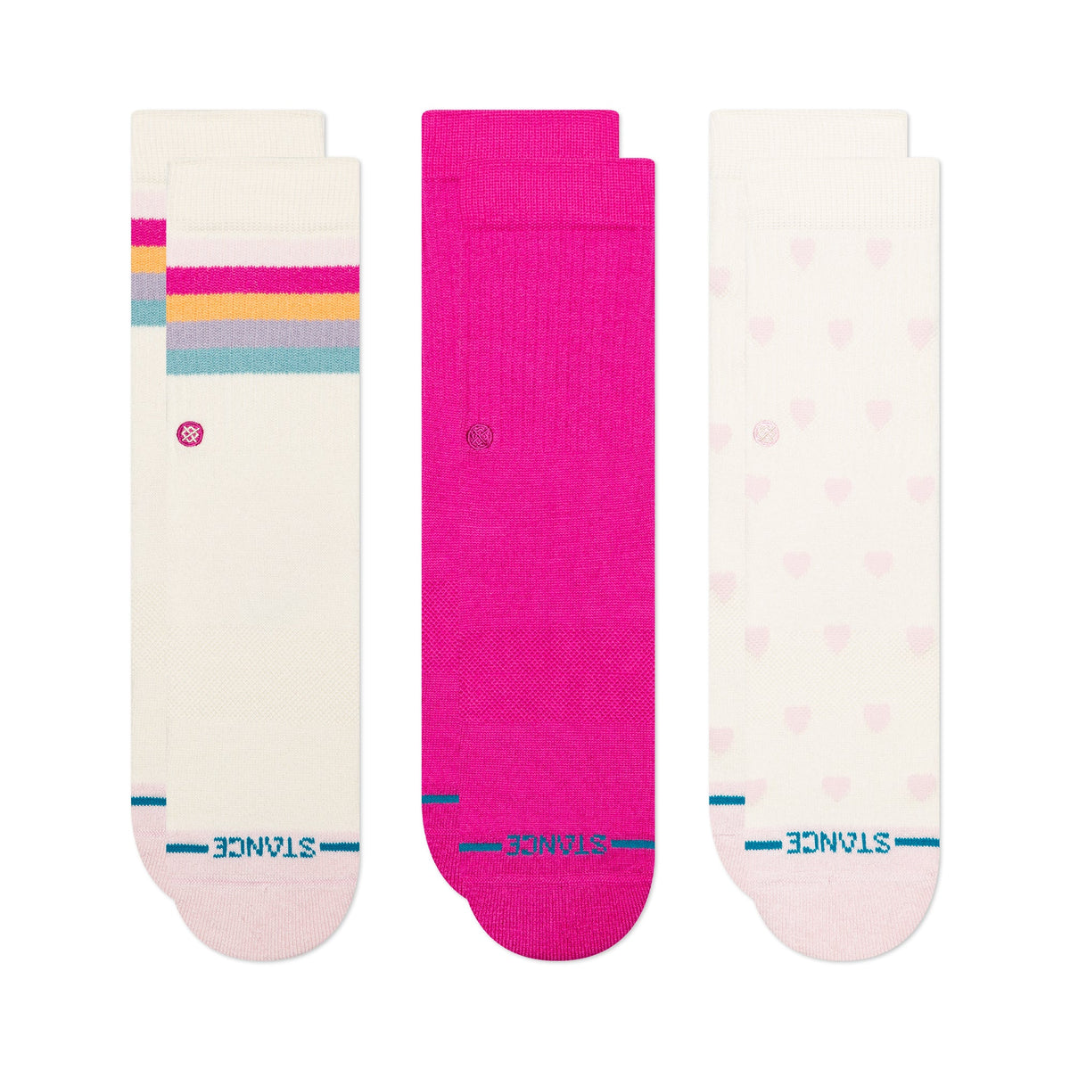 Stance Hearts Kids 3 Pack Sock – Ivory
