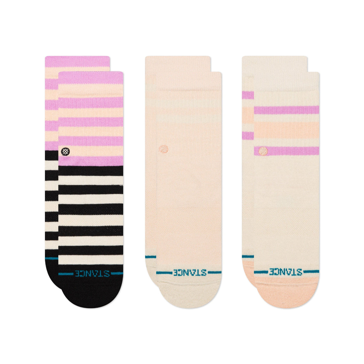 Stance Melodious Kids 3 Pack Sock – Peach