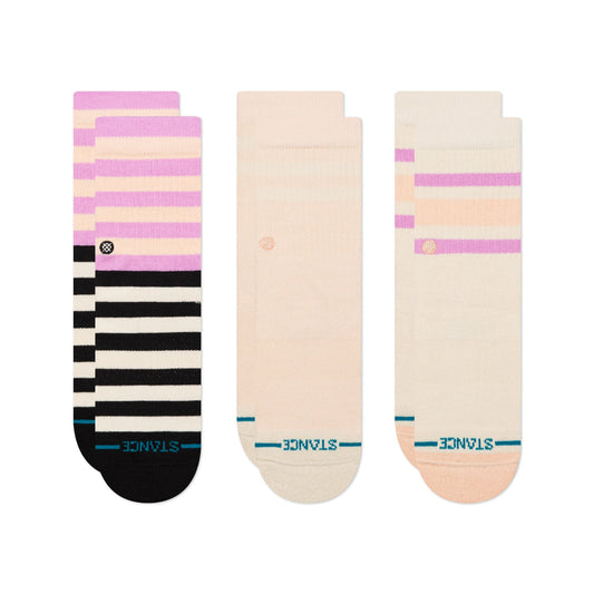 Stance Melodious Kids 3 Pack Sock – Peach