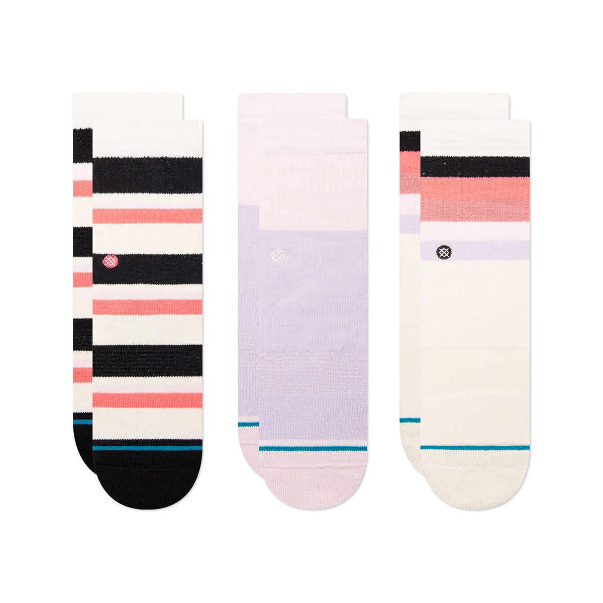 Stance Bounce Back Kids 3 Pack Sock – Lilac/Ice