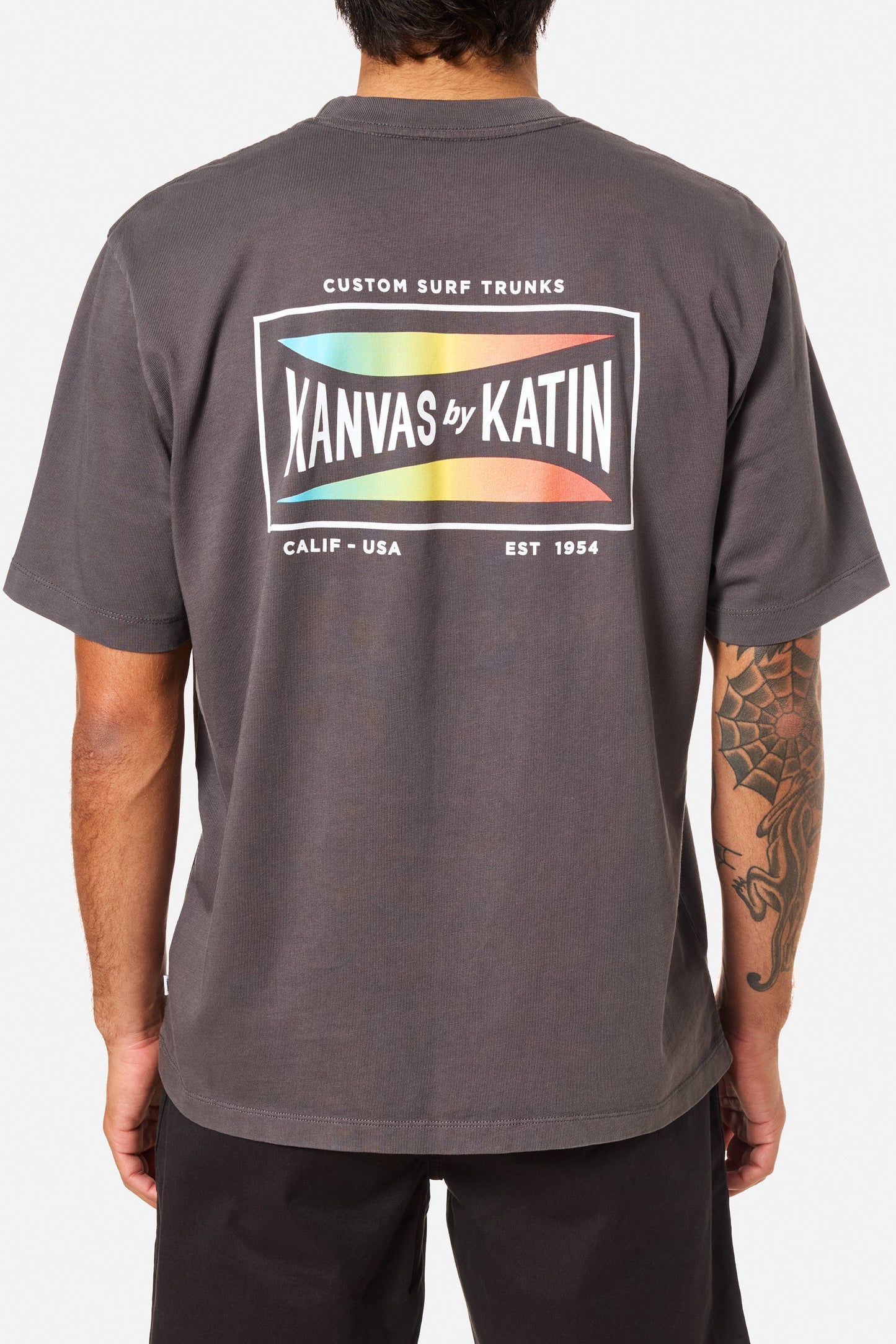 Katin Scrubber Relaxed tee black wash organic cotton graphic shirt.