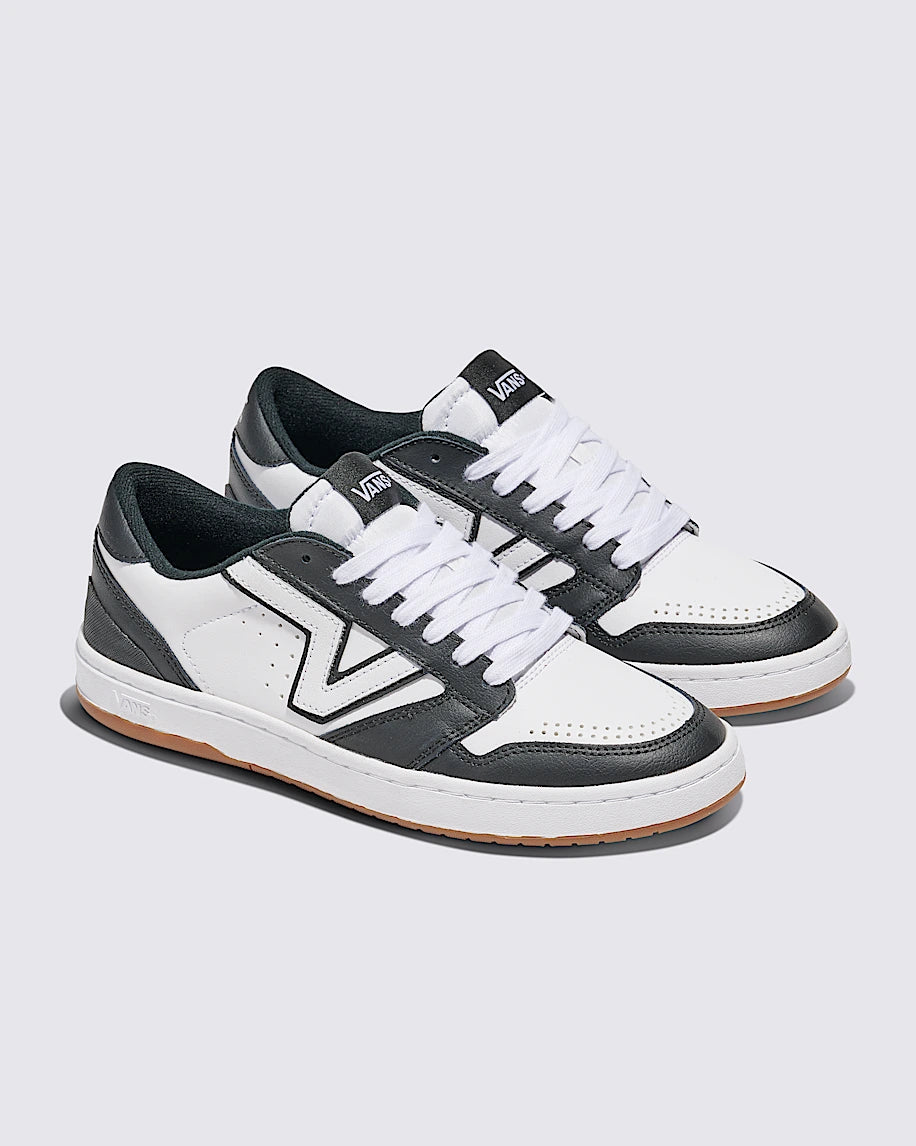 Vans Womens Lowland 2.0 BA2 black white leather low top sneaker size six.