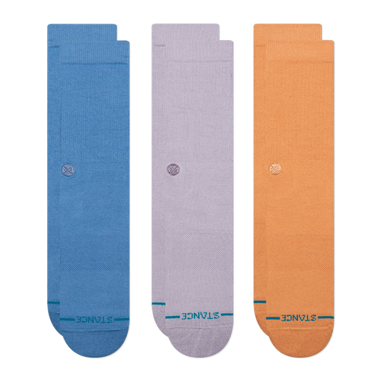 Stance Icon 3 Pack Sock – Capri Blue, Turbulence Grey