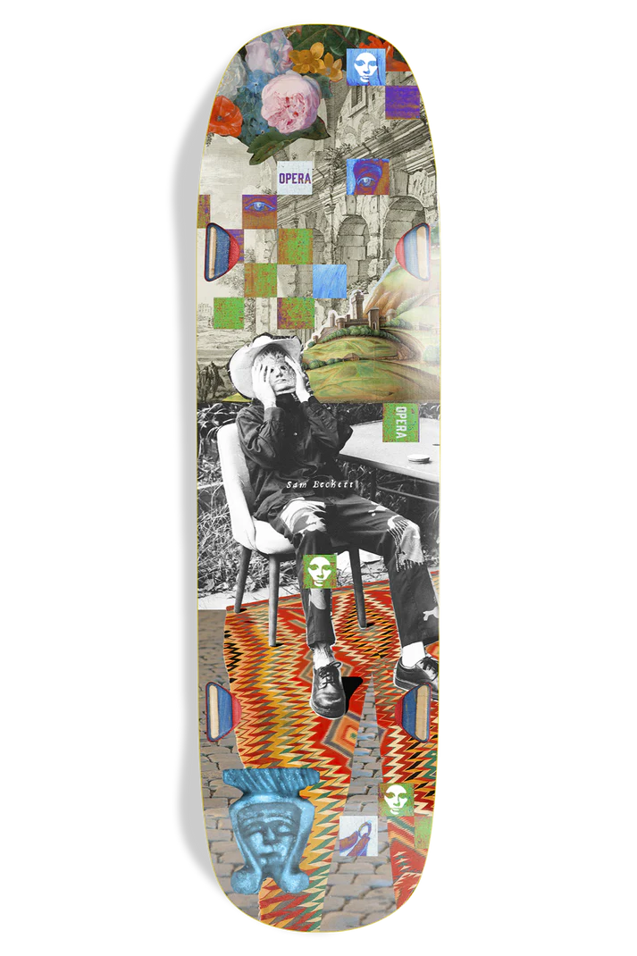 Opera Becket Collage 8.75 skateboard deck EX7 maple medium concave shaped.