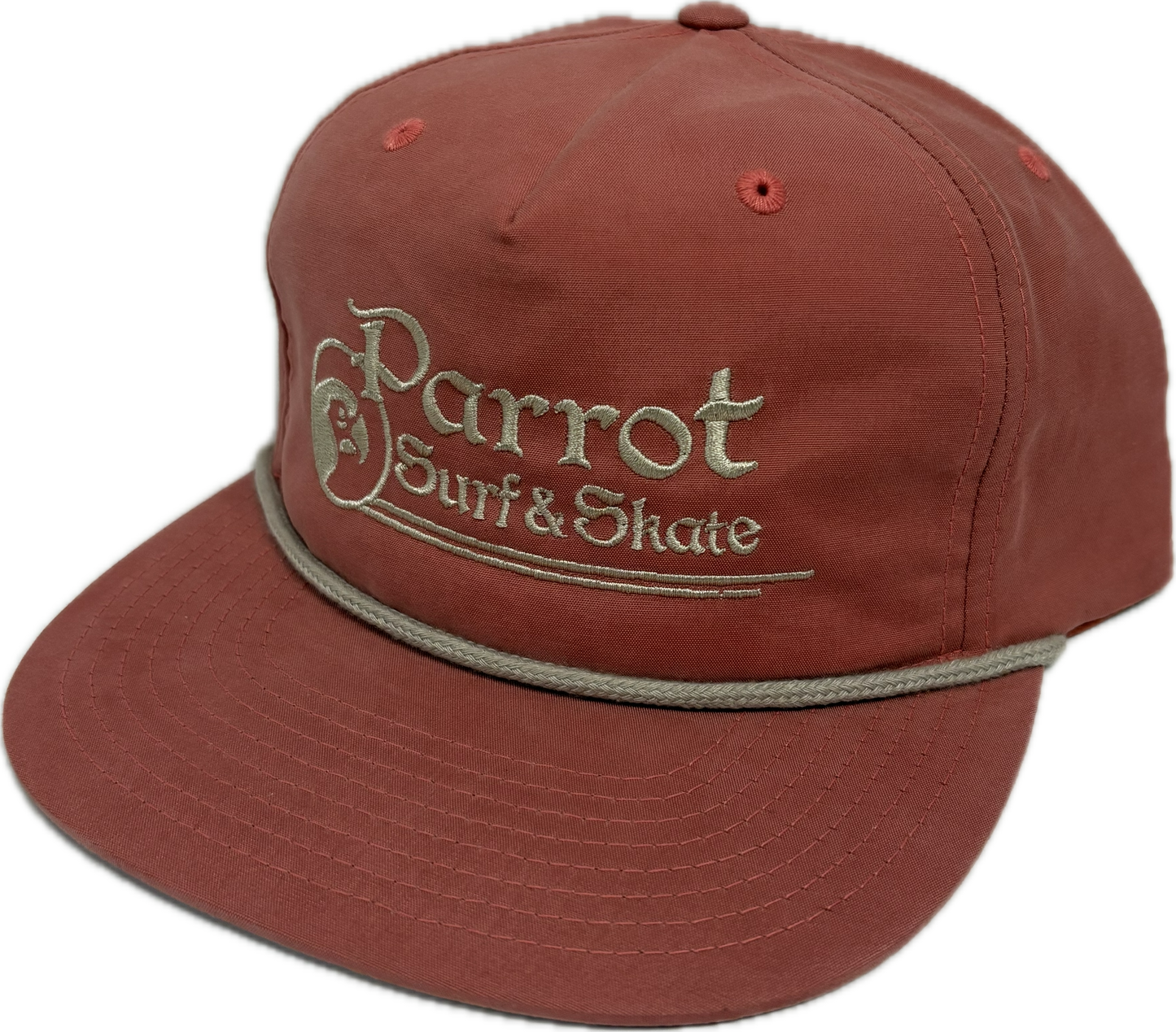 Parrot Surf & Skate PSS Stitch Flat Bill Snapback Hat front view