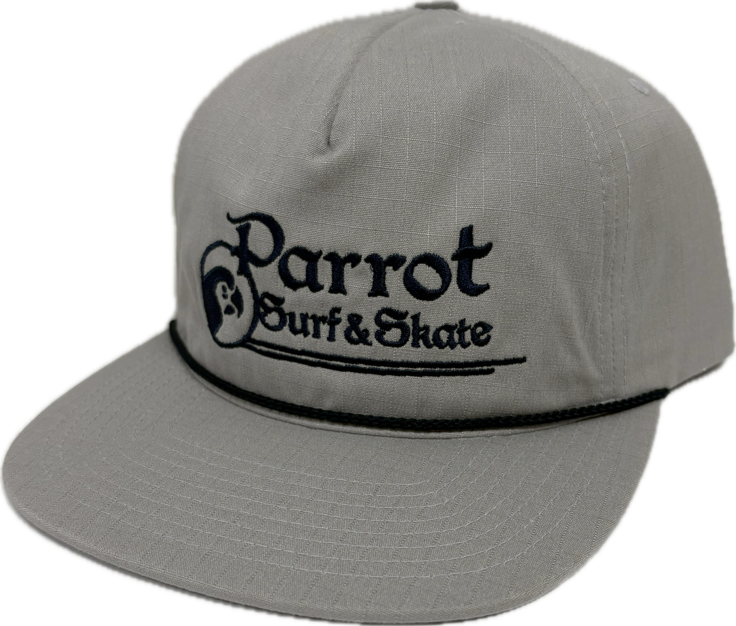 Parrot Surf & Skate PSS Stitch Flat Bill Snapback Hat front view