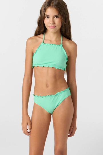 Dawnbreak Rib Hi-Neck Ruffle E