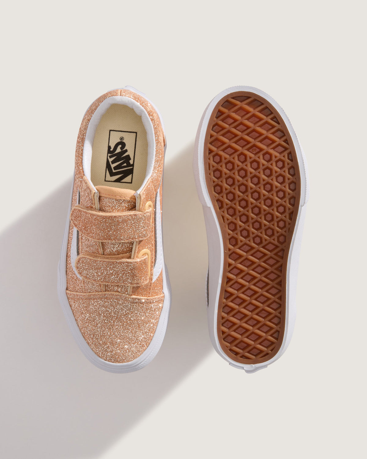 Vans Kids Old Skool V Glitter Apricot Glow