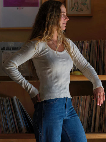 Long Sleeve Pointelle Tee