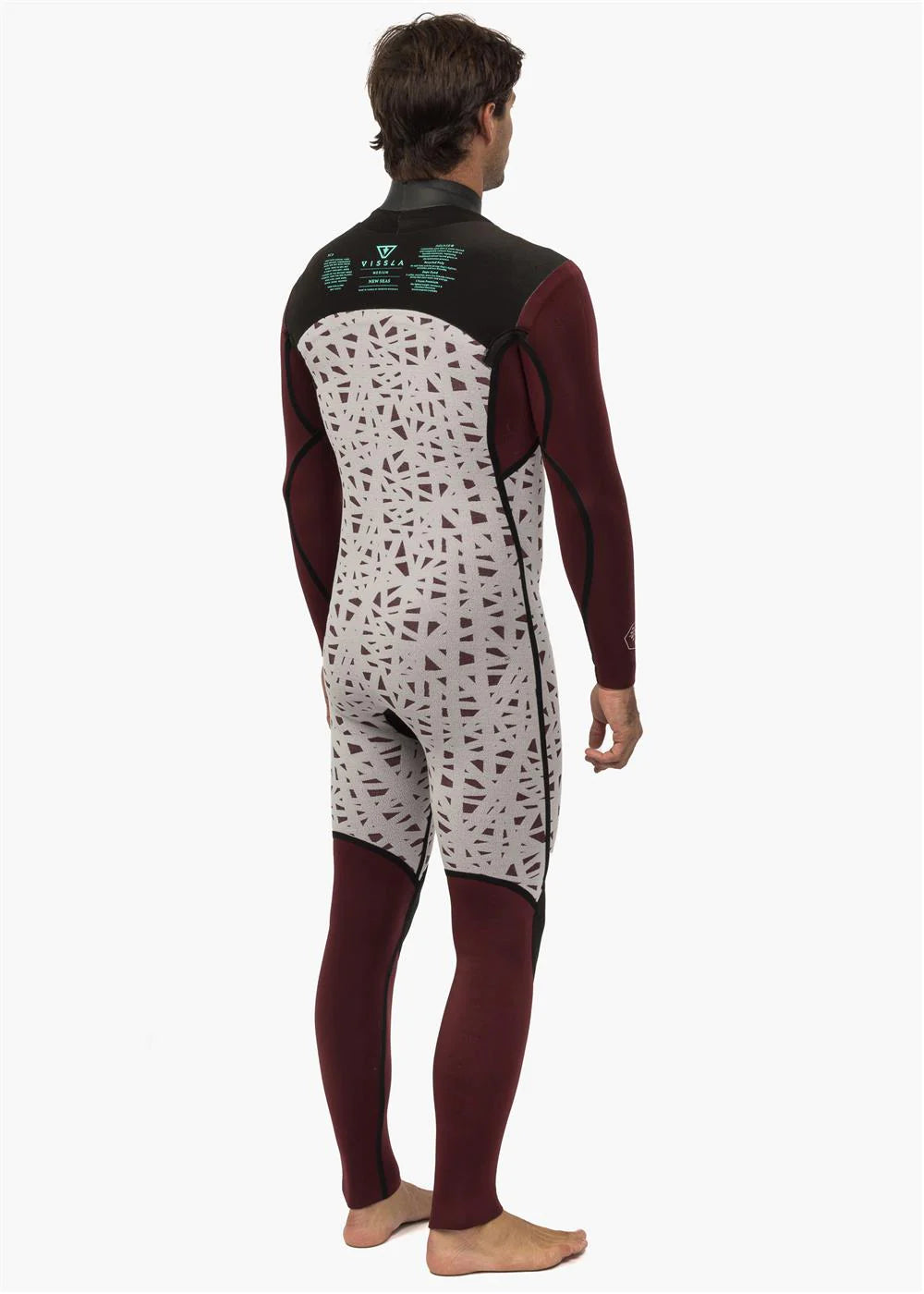 Vissla New Seas 4/3 VZ men’s black full wetsuit, size L, high stretch cold water surf suit