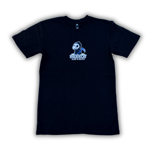 Parrot Reaper graphic T-shirt with Parrot Surf & Skate logo