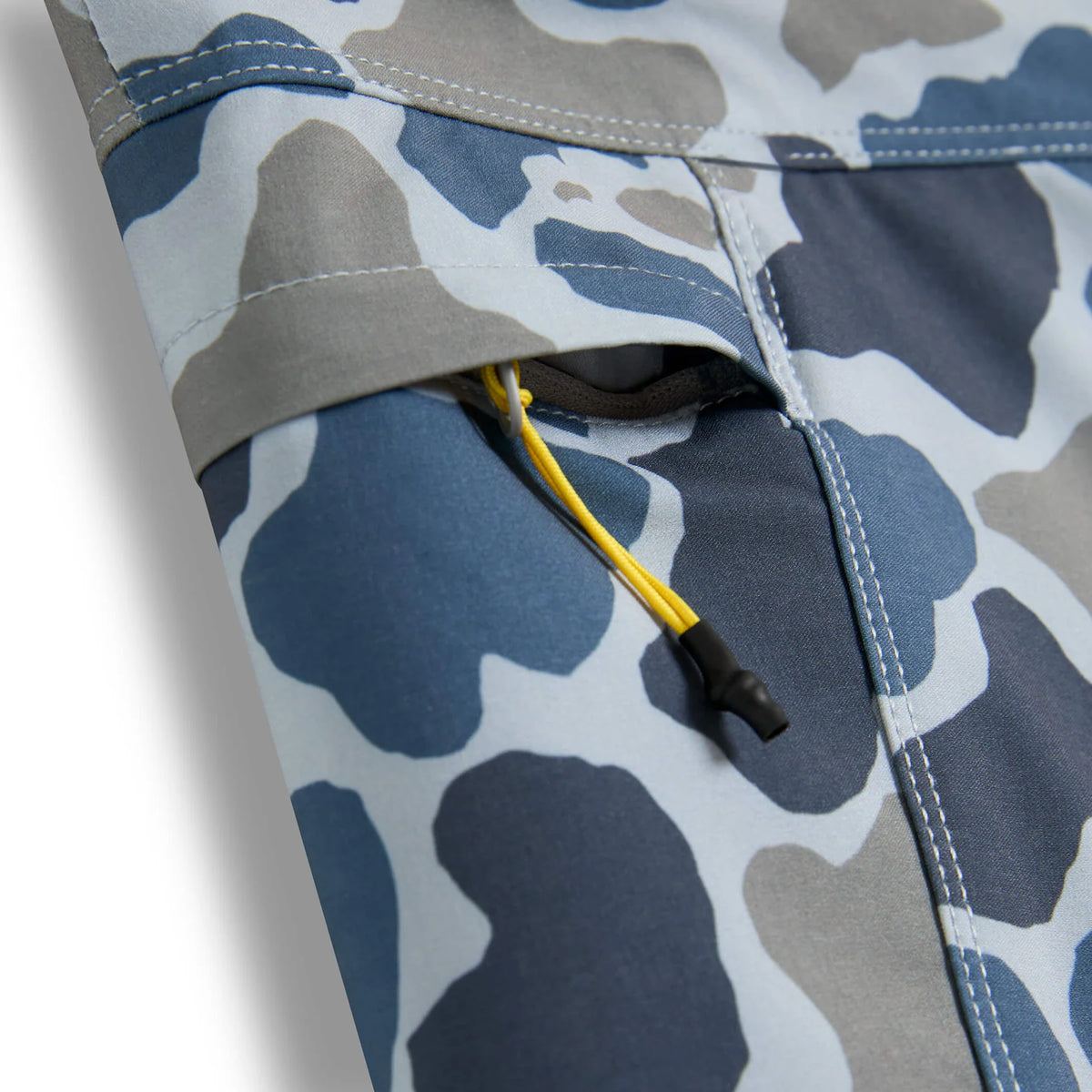 Florence Marine X Standard Issue Trunk side zip pocket and CORDLOC drawcord detail