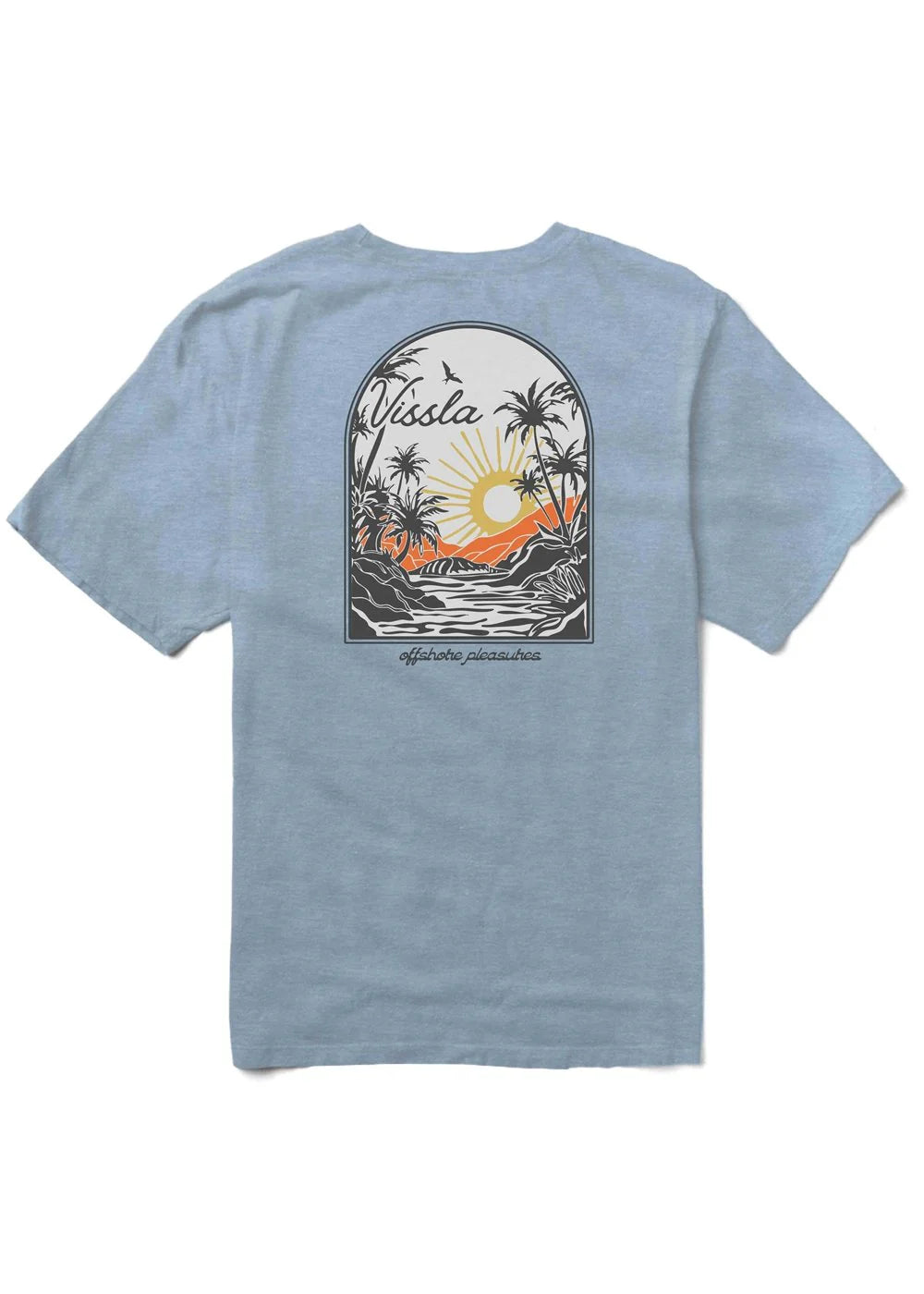 Vissla Boys Sunset Shadows graphic t-shirt back print view