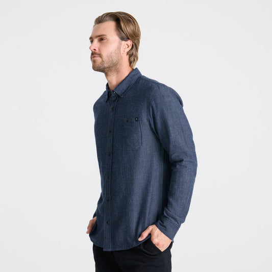 Roark Scholar Chambray Button Up Shirt angled view