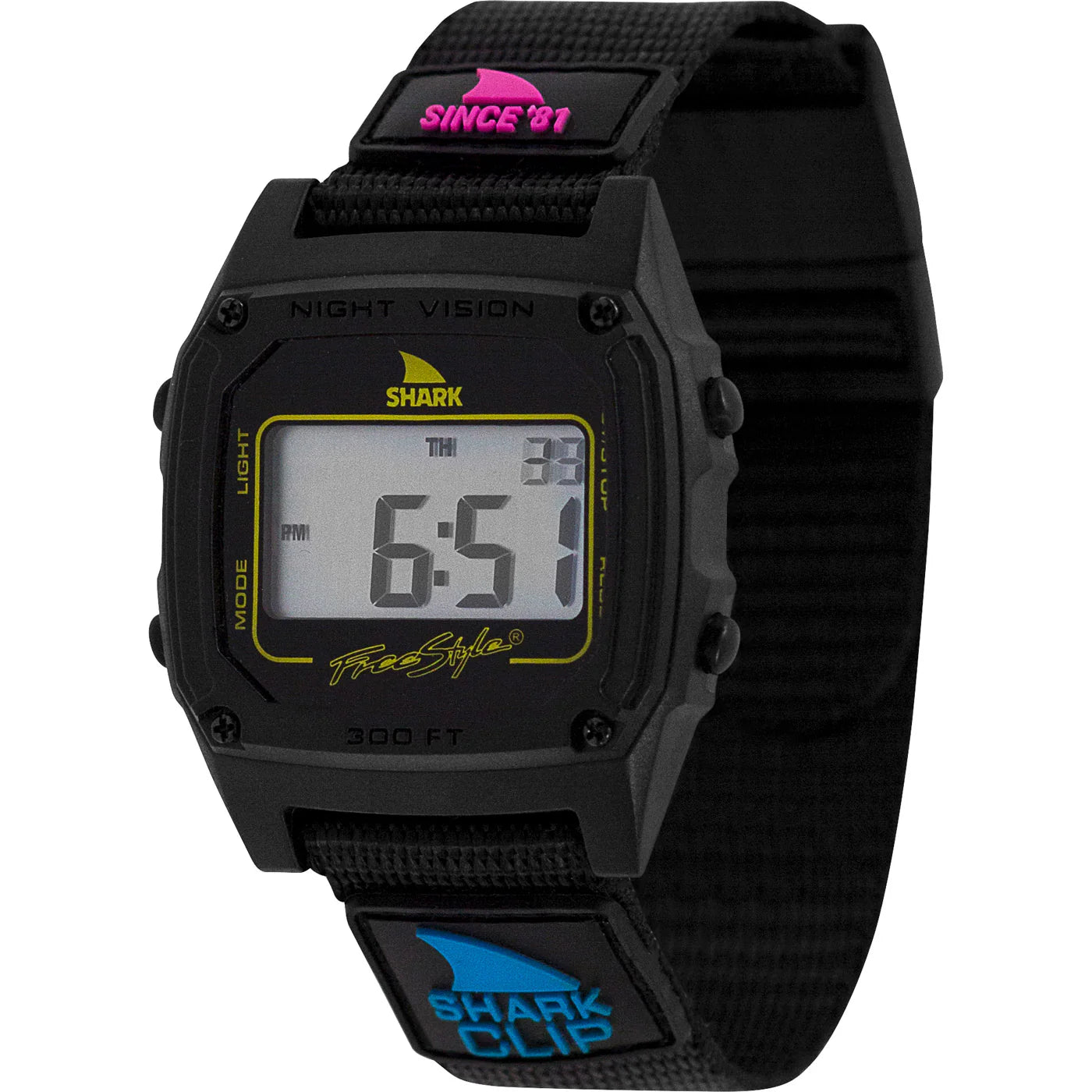Freestyle Shark Classic Clip Since ’81 Primary Black digital watch front view