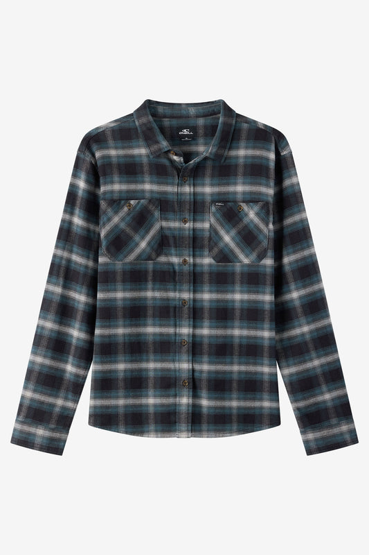 O'Neill Coastline Flannel Long Sleeve Shirt front view