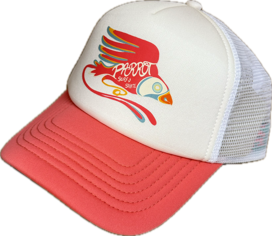 Parrot Lady Bird Evolve Foam Trucker Hat floral underbrim detail