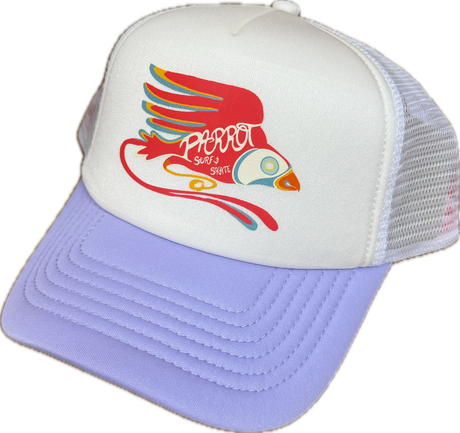 Parrot Lady Bird Evolve Foam Trucker Hat front angled view