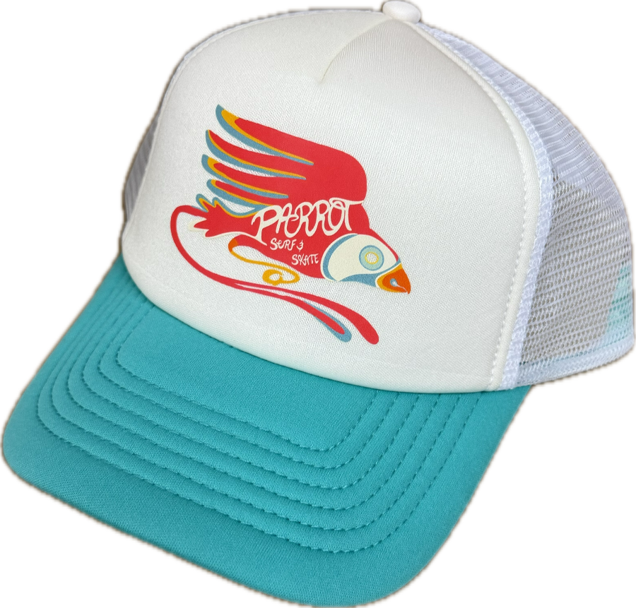 Parrot Lady Bird Evolve Foam Trucker Hat front angled view