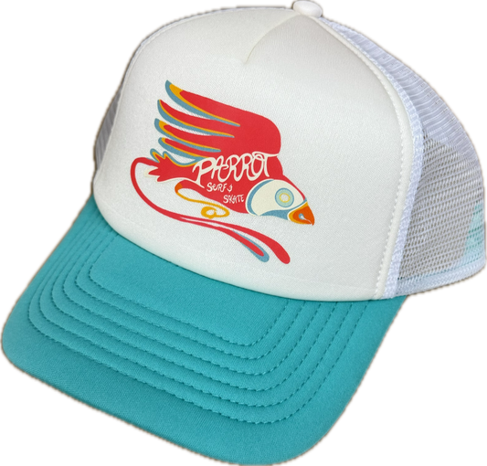 Parrot Lady Bird Evolve Foam Trucker Hat front angled view