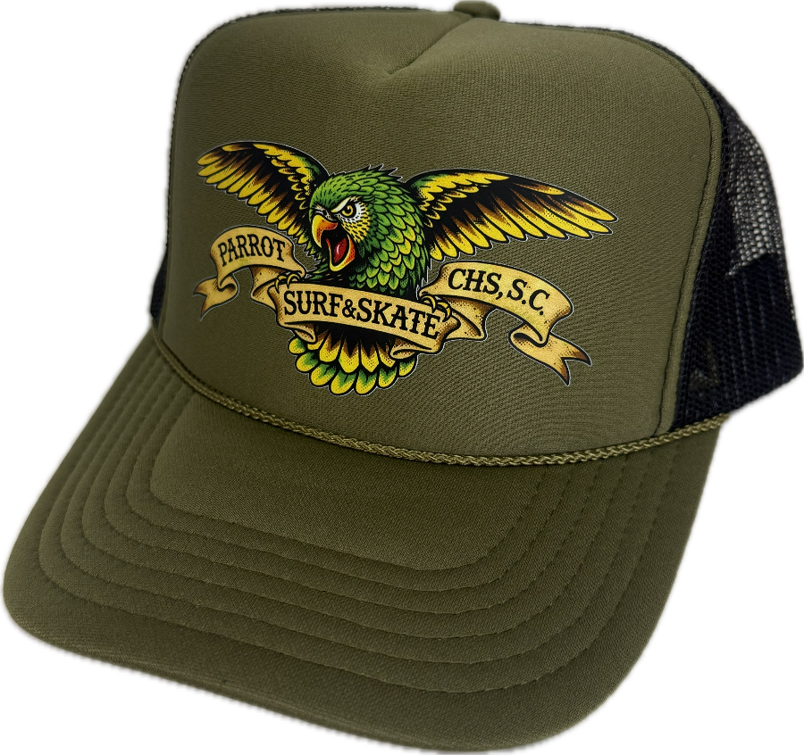 Parrot Wingspan Foam Trucker Hat front view