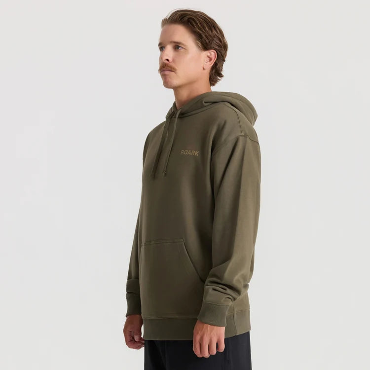 Roark Tri Camp Hoodie hood and fabric detail