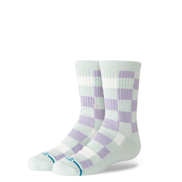Stance Kids Chef Check Crew Socks front view