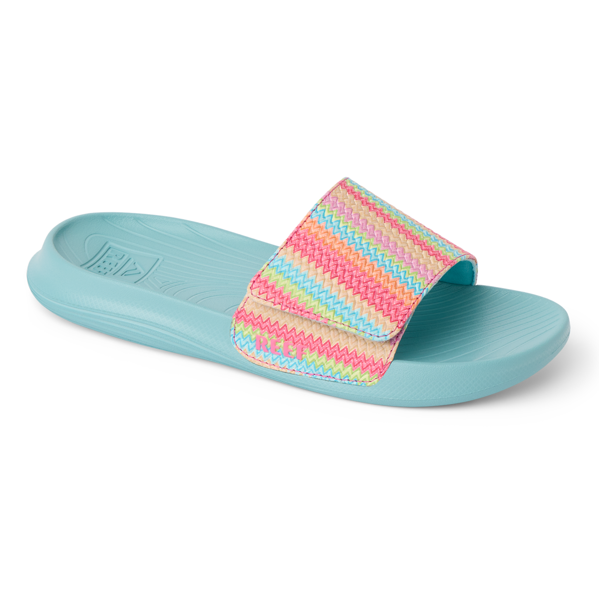Reef Girls Kids Salty Slide Aqua/Stripe