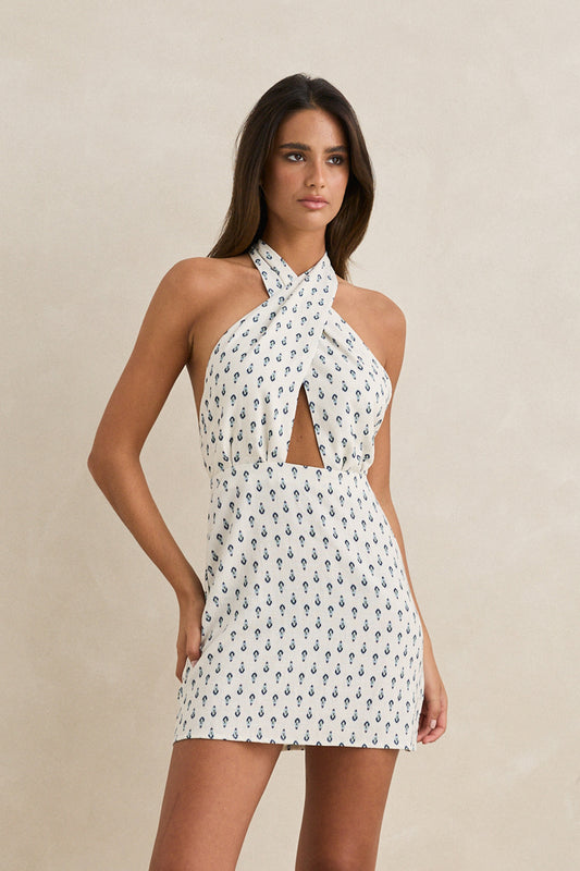 Rhythm Seacliff Halter Mini Dress Natural