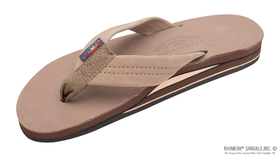 Rainbow Double Layer Premier Leather 1 inch strap sandal side view