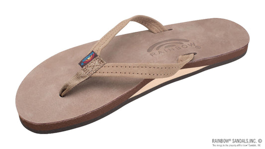 Rainbow Single Layer Premier Leather 1/2 inch narrow strap sandal side view