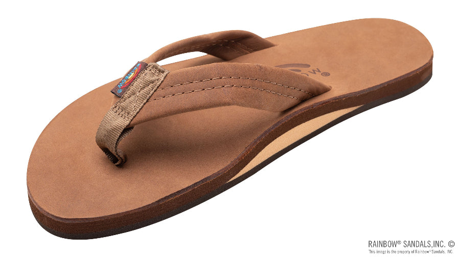Rainbow Single Layer Premier Leather 1 inch strap sandal side view