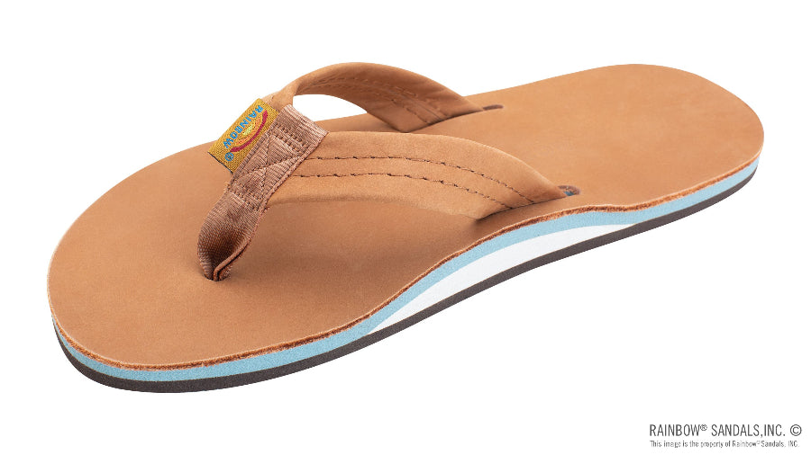Rainbow Single Layer Premier Leather 1 inch strap sandal side view