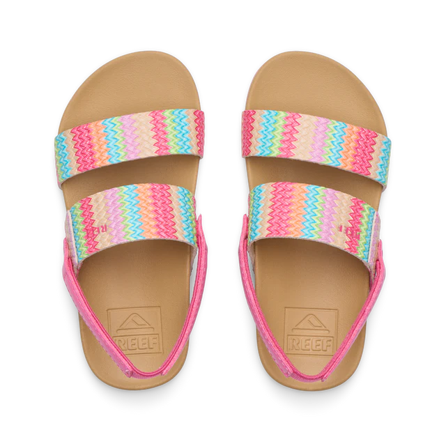 Reef Little Cushion Vista toddler sandal footbed and strap detail close-up
