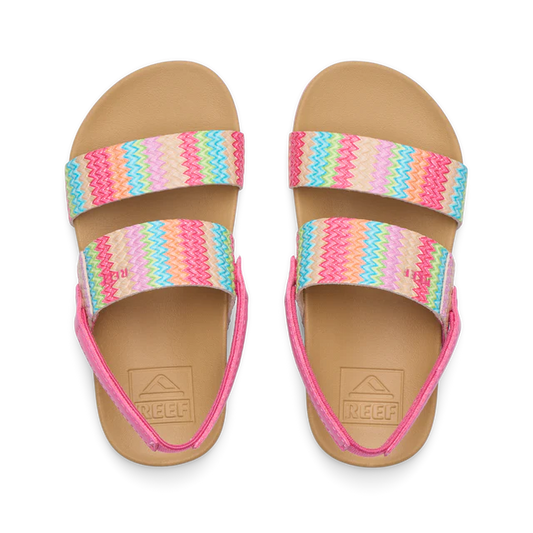 Reef Little Cushion Vista toddler sandal footbed and strap detail close-up