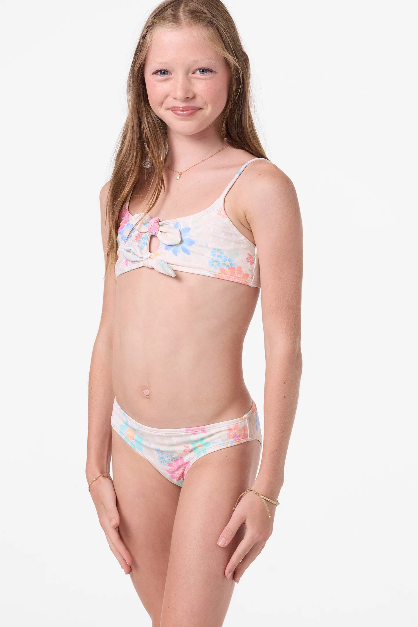 O’Neill girls Bali floral hanky set floral pattern detail