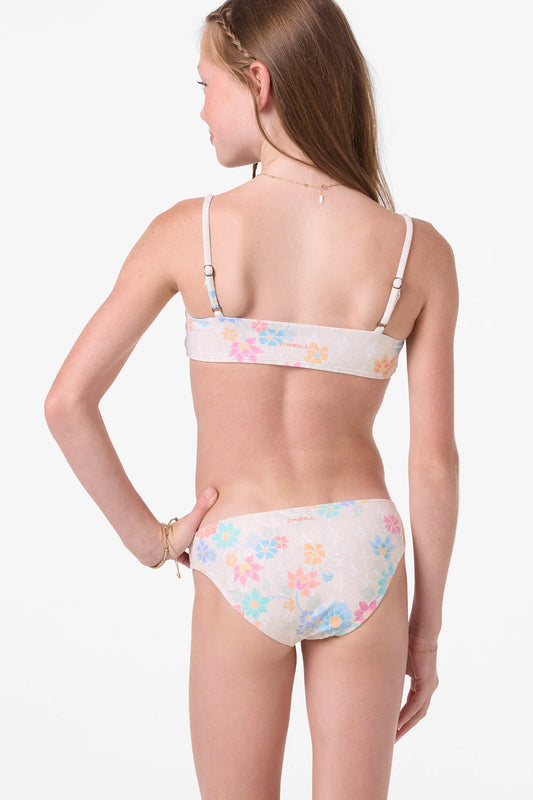 O’Neill girls Bali floral hanky set back view