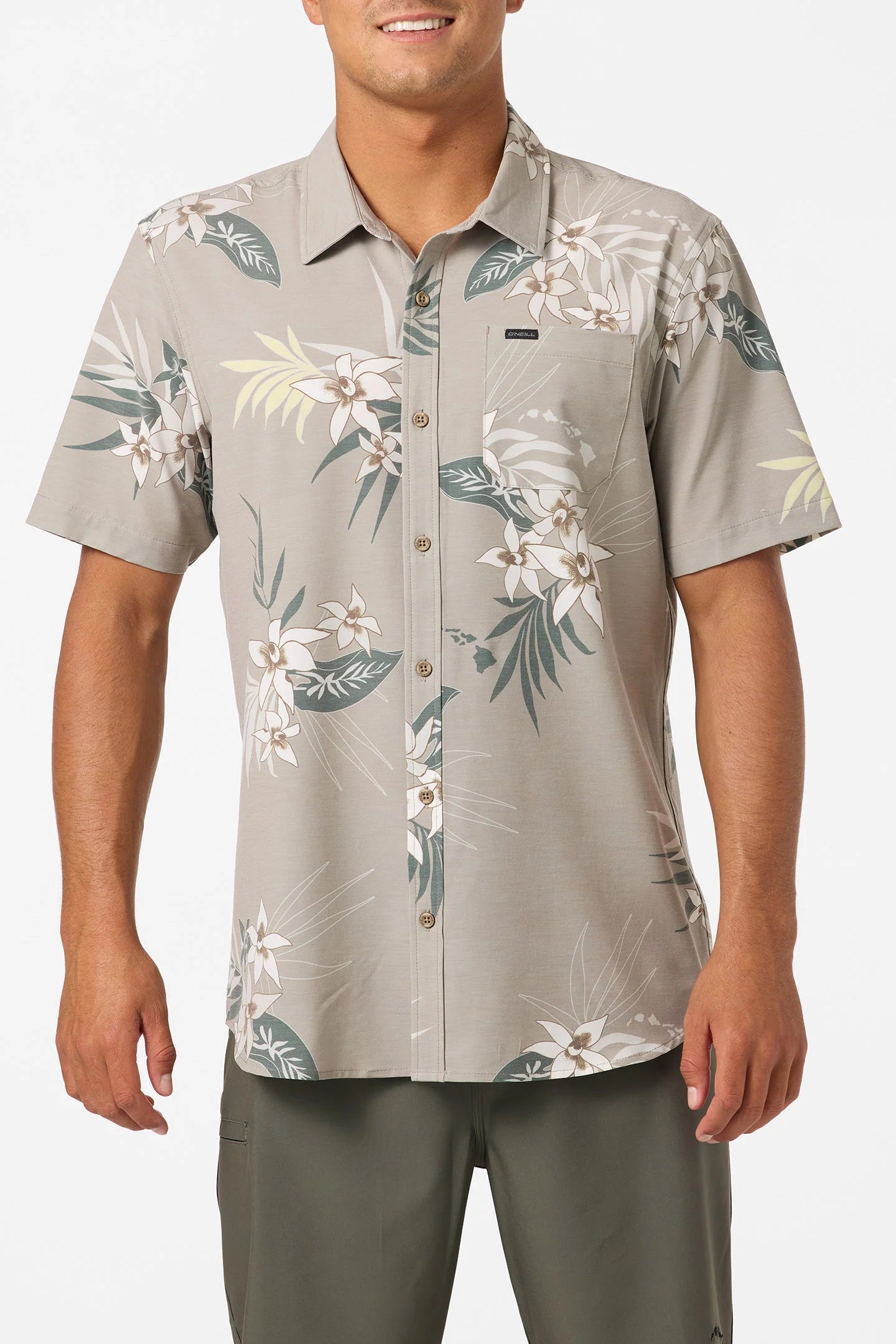 O’Neill TRVLR UPF Traverse Hawaii Shirt front view
