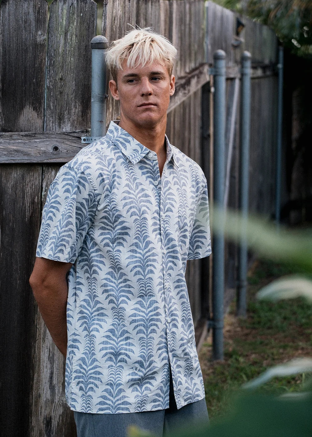Vissla Seedling Eco SS Shirt fabric and button detail