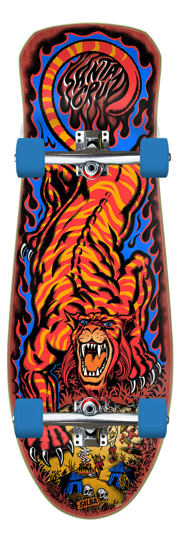 Santa Cruz Salba Tiger Reissue 10.3 skateboard deck top view