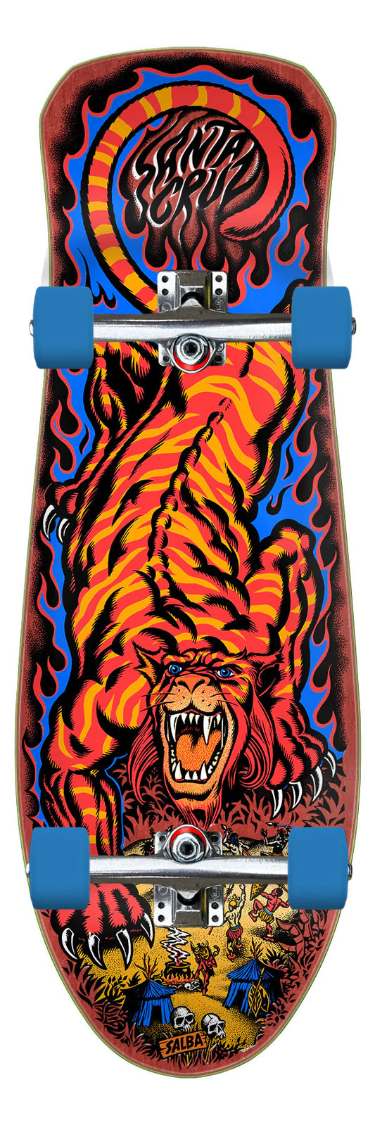 Santa Cruz Salba Tiger Reissue 10.3 skateboard deck top view