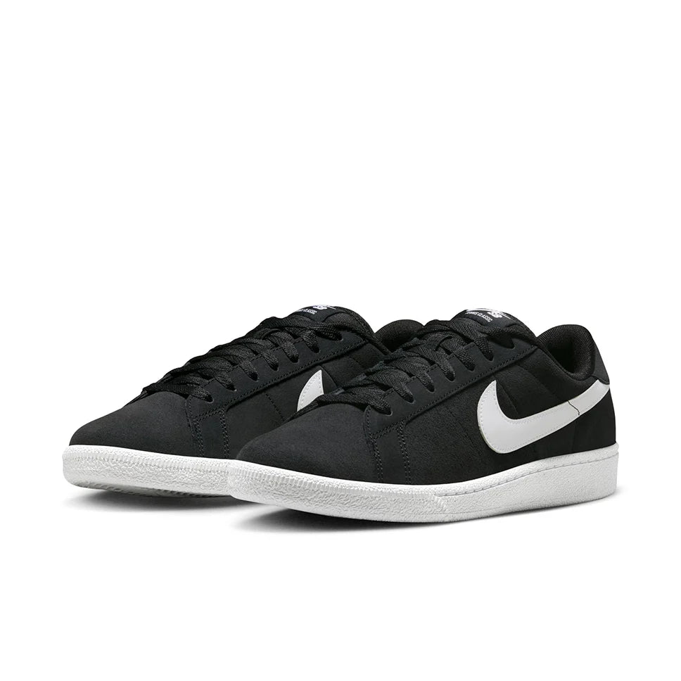 Nike SB Zoom Tennis Classic Black White skate shoes angled view