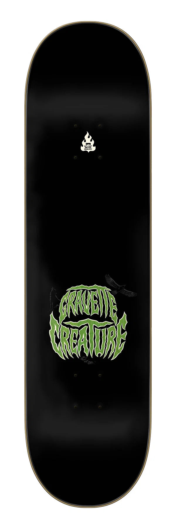 Creature 8.3in David Gravette Hippie Skull IV skateboard deck angled view

